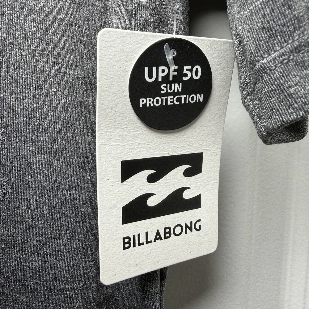 Billabong Mens L Die Cut UPF 50 Surf Shirt Rash Guard Gray Loose Fit NWT Swim